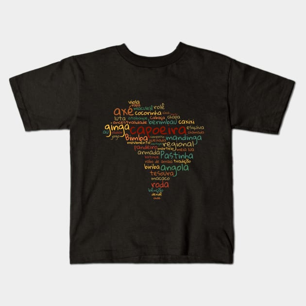 capoeira words Kids T-Shirt by incantia